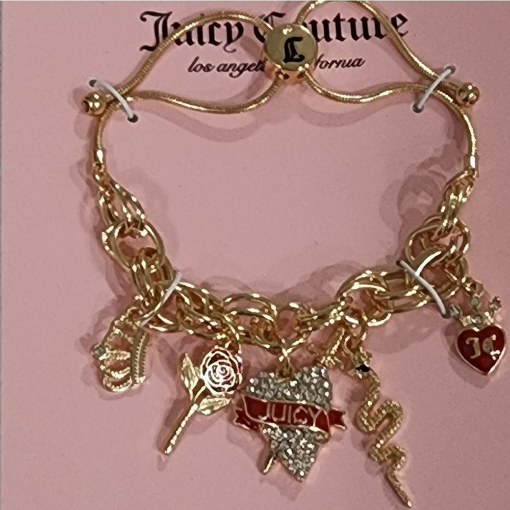 Juicy Couture charm roses snake heart bracelet‎ new!!